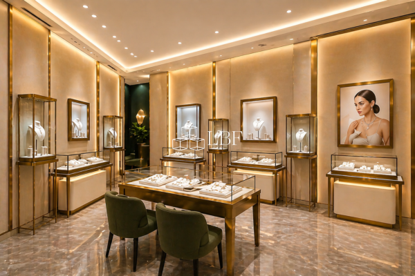 [Russian Style] + Light - luxury Jewelry Store - wide Display Cabinets