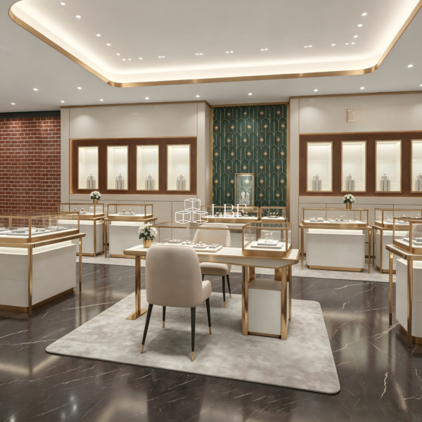 Light - luxury jewelry store - wide display cabinets - Bild 4