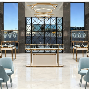 Adatto per flagship store di gioielleria di alta gamma e sale espositive di lusso, crea un'esperienza di acquisto immersiva, rafforza il tono del brand di alta gamma, tiene conto dell'esposizione, dello stoccaggio e della sicurezza, e contribuisce a migliorare l'immagine del negozio.