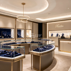 Exhibition hall of high - end jewelry display cabinets