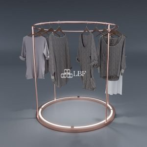 CR004 Round Metal Clothes Rack with LED Light