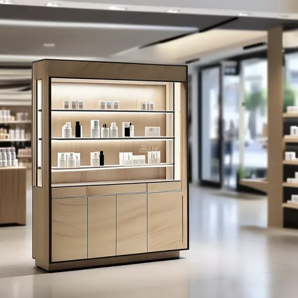 Wooden Skincare Display Cabinet - Image 2