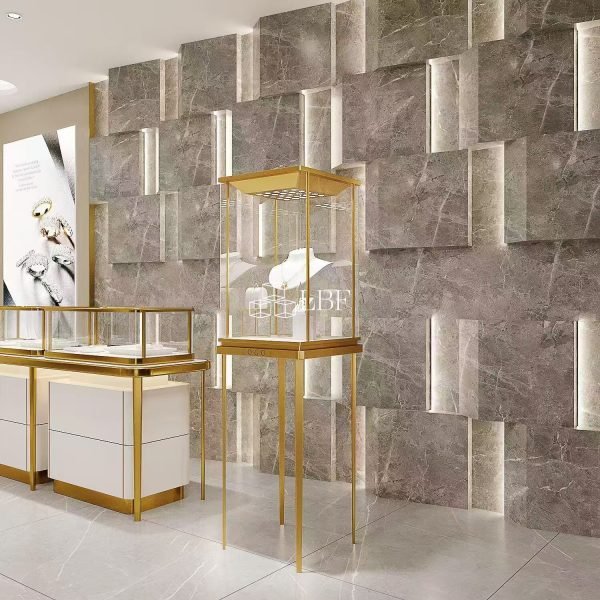 High and low display cabinet