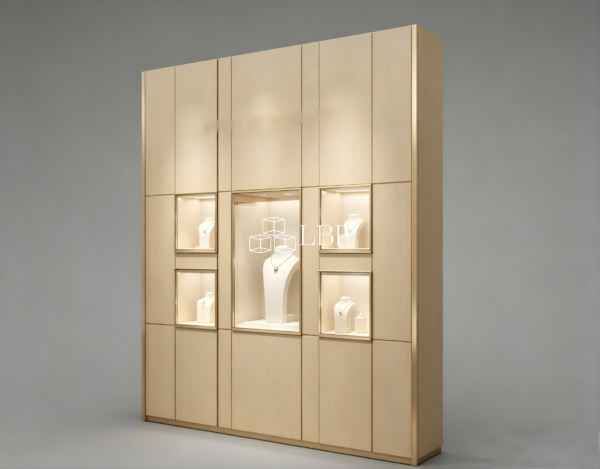 Eingebauter, hochstehender Schmuckschrank an der Wand