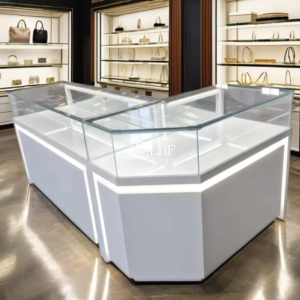 Curved glass display cabinet of high quality