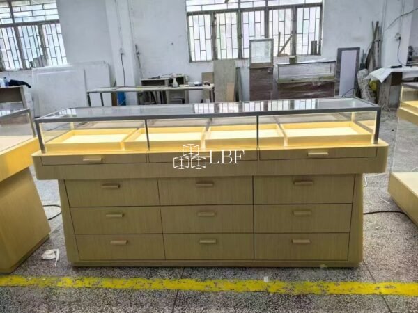 Solid wood glass jewelry cabinet - Image 3