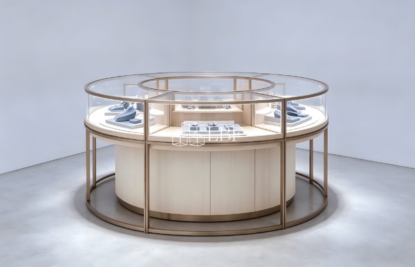 Light - luxury round jewelry display cabinet - Immagine 2