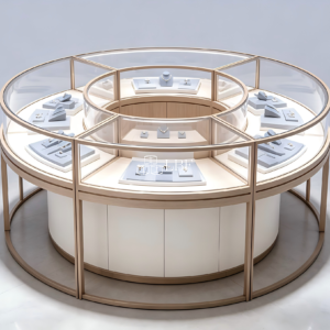 Light - luxury round jewelry display cabinet