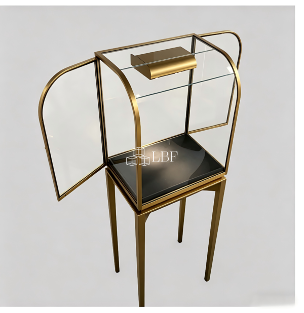 Light - luxury Arch - shaped Golden Independent Small Tall Jewelry Cabinet - Image 3