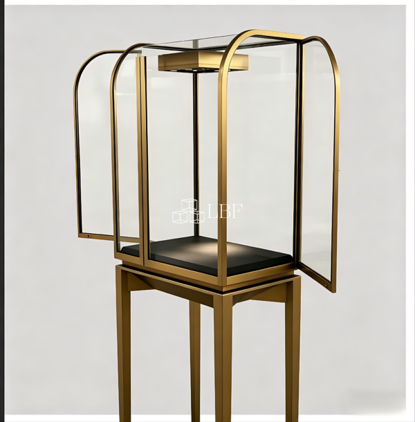 Light - luxury Arch - shaped Golden Independent Small Tall Jewelry Cabinet - Image 2
