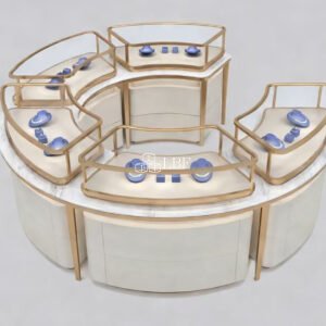 High-end jewelry display cabinet, arc-shaped display cabinet