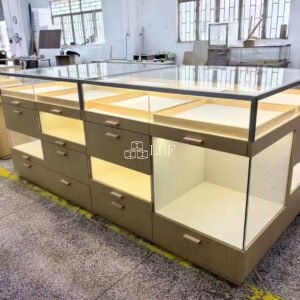 Solid wood glass jewelry cabinet