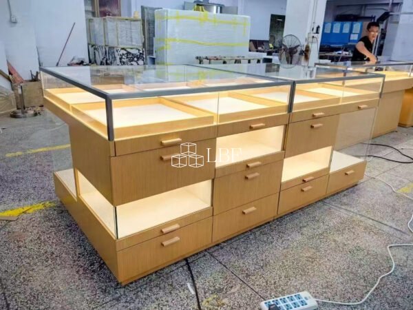 Solid wood glass jewelry cabinet - Image 2