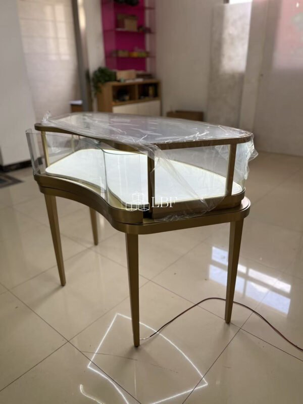 High-end jewelry display cabinet, arc-shaped display cabinet - Image 3