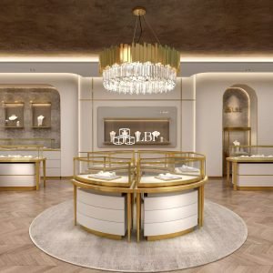 Light luxury jewelry store, high-end customization, exquisite display