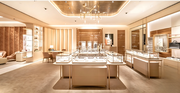 Vitrine sur mesure pour bijouterie haut de gamme