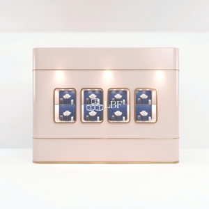 LBF Modern Light Luxury Curved Jewelry Display Wall Cabinet Custom LED Showcase System