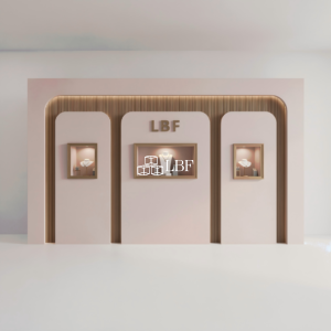 Curved Rounded Corner Brand Image Jewelry Wall Cabinet