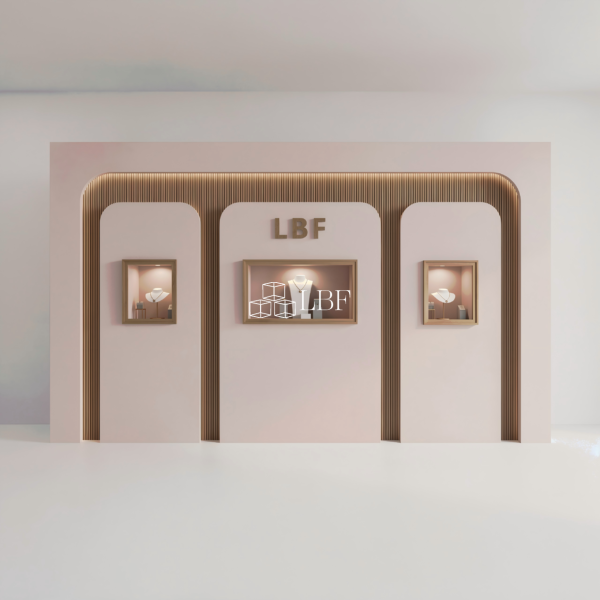Curved Rounded Corner Brand Image Jewelry Wall Cabinet