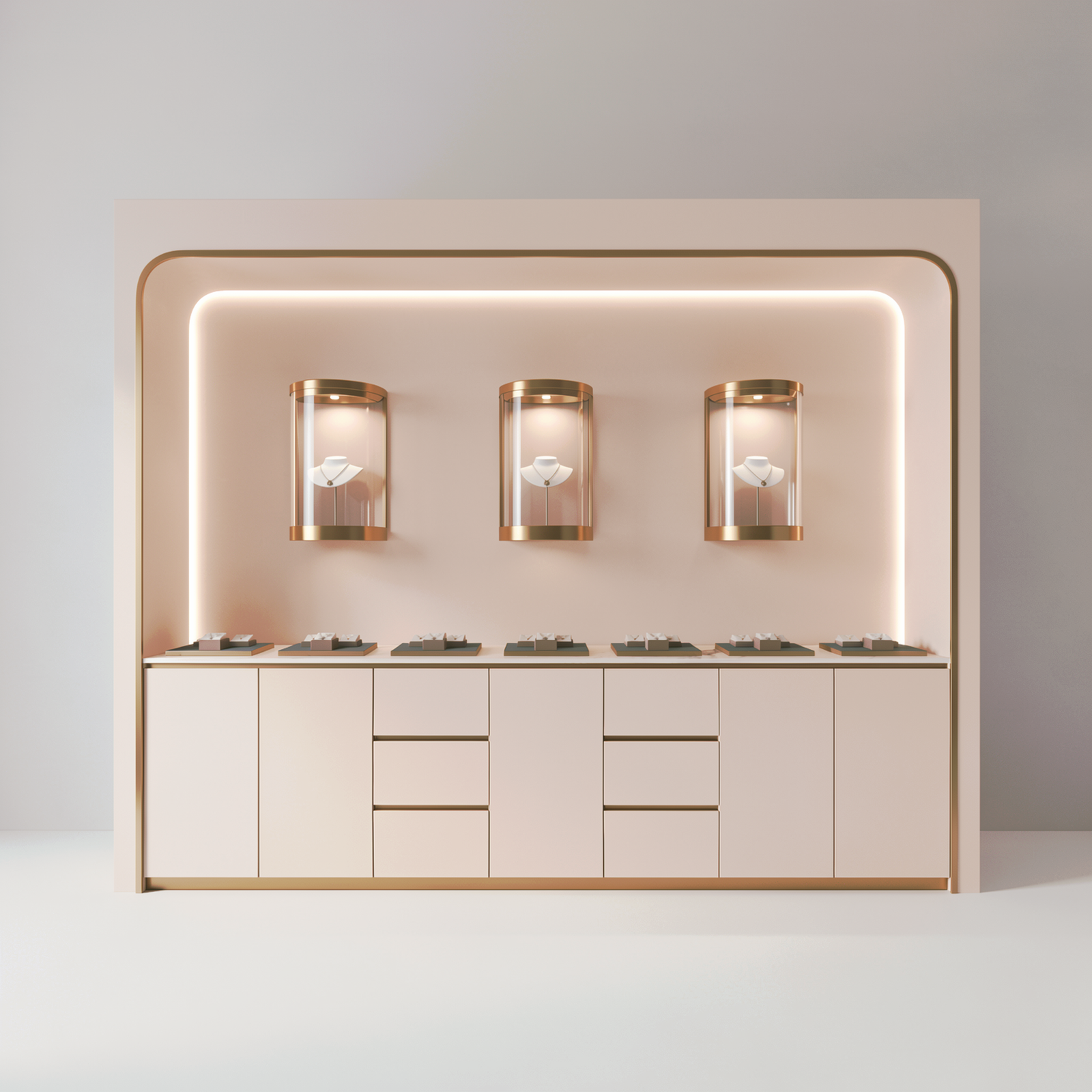 Premium Jewelry Display Cabinet with Integrated LED Lighting