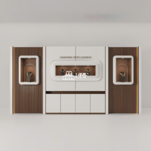 LIBAFANG Modern High-End Jewelry Display Wall Cabinet Custom LED Brand Showcase System