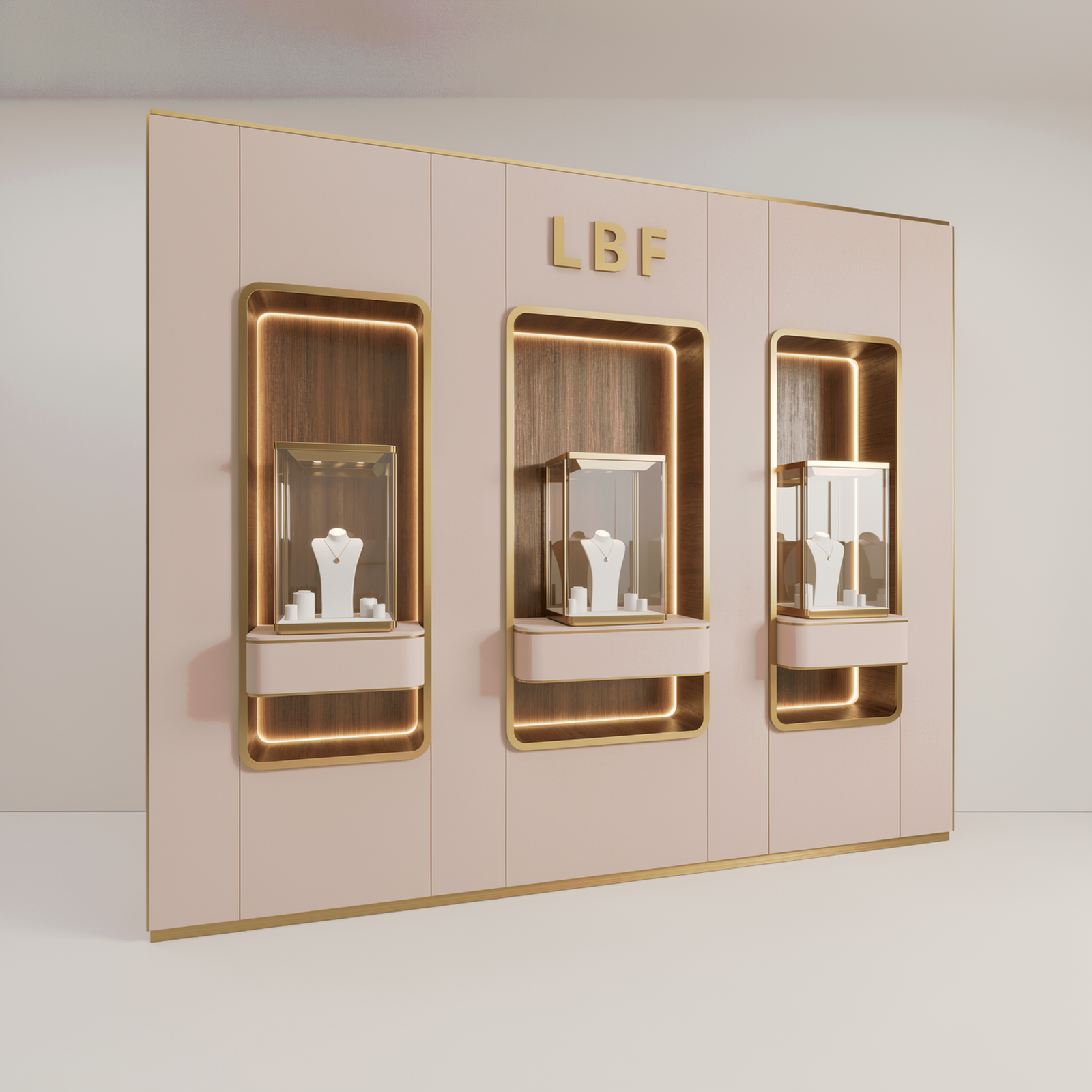 Recessed Brand Jewelry Display Case - Image 3