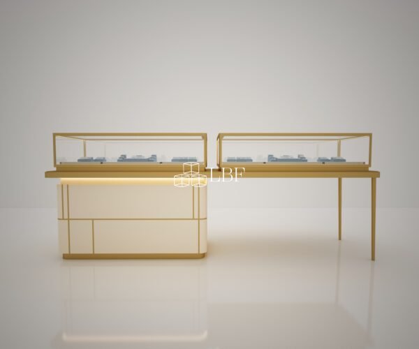Luxury Gold Frame Glass Jewellery Island Counter - Bild 3