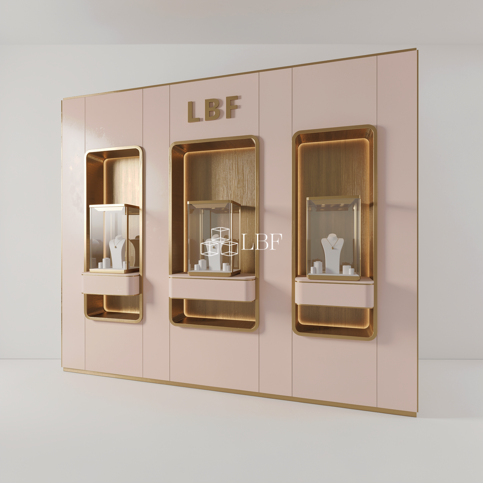 Recessed Brand Jewelry Display Case - Image 2