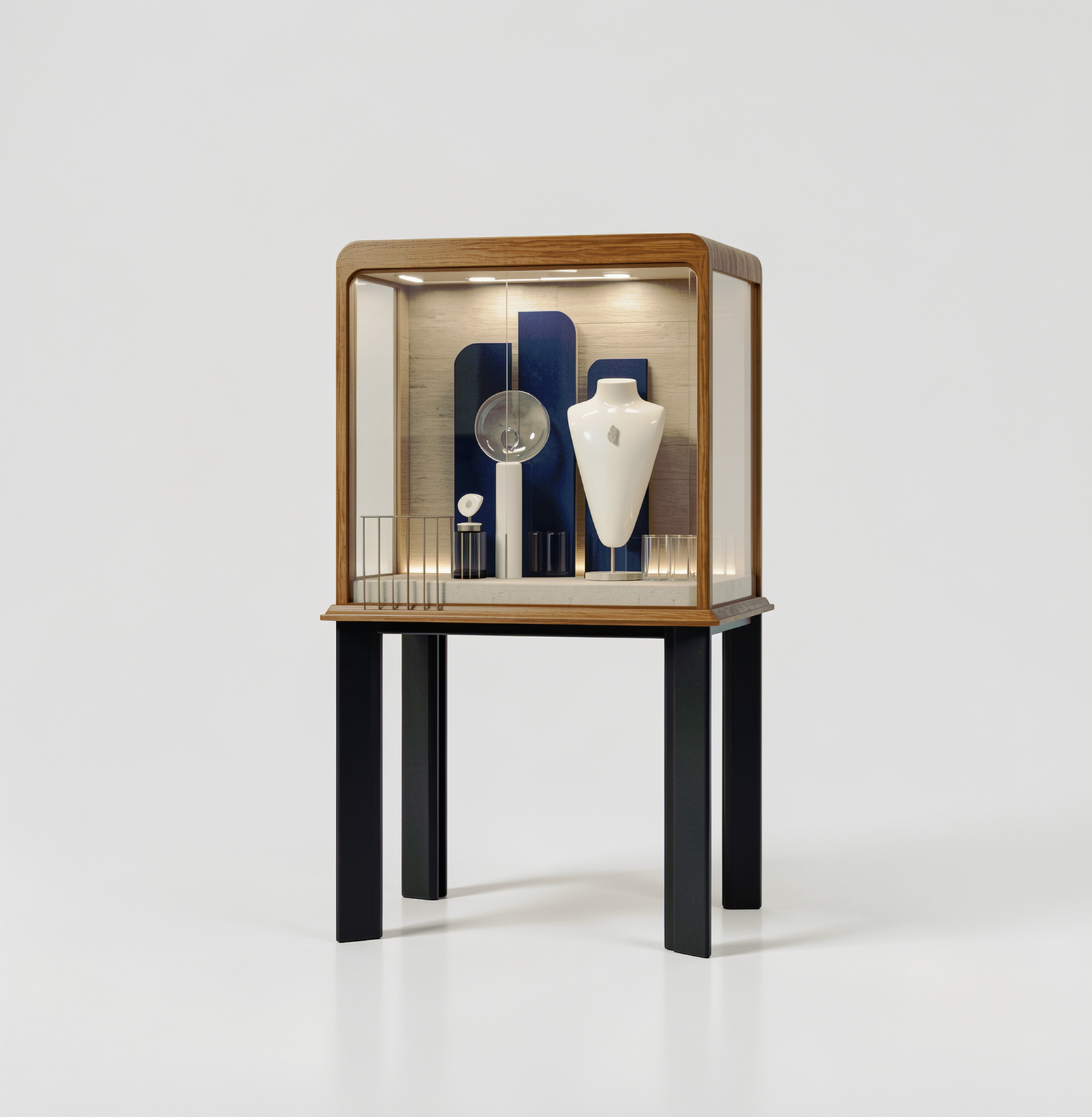 High-End Freestanding Window Display Cabinet