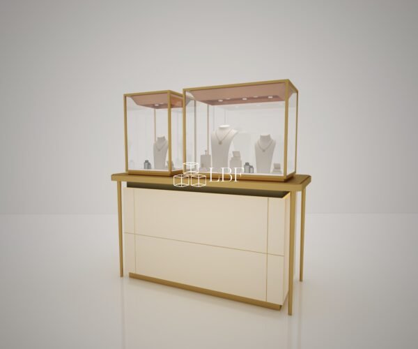 Light Luxury Champagne Gold Modular Jewelry Display Cabinet - Immagine 3
