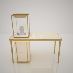 Gold Metal Frame Glass Display Cabinet for