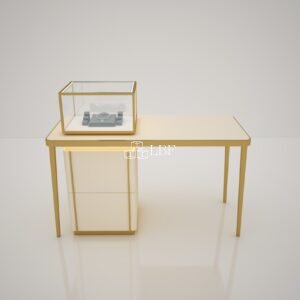 Gold Metal Jewelry Showcase Cabinet