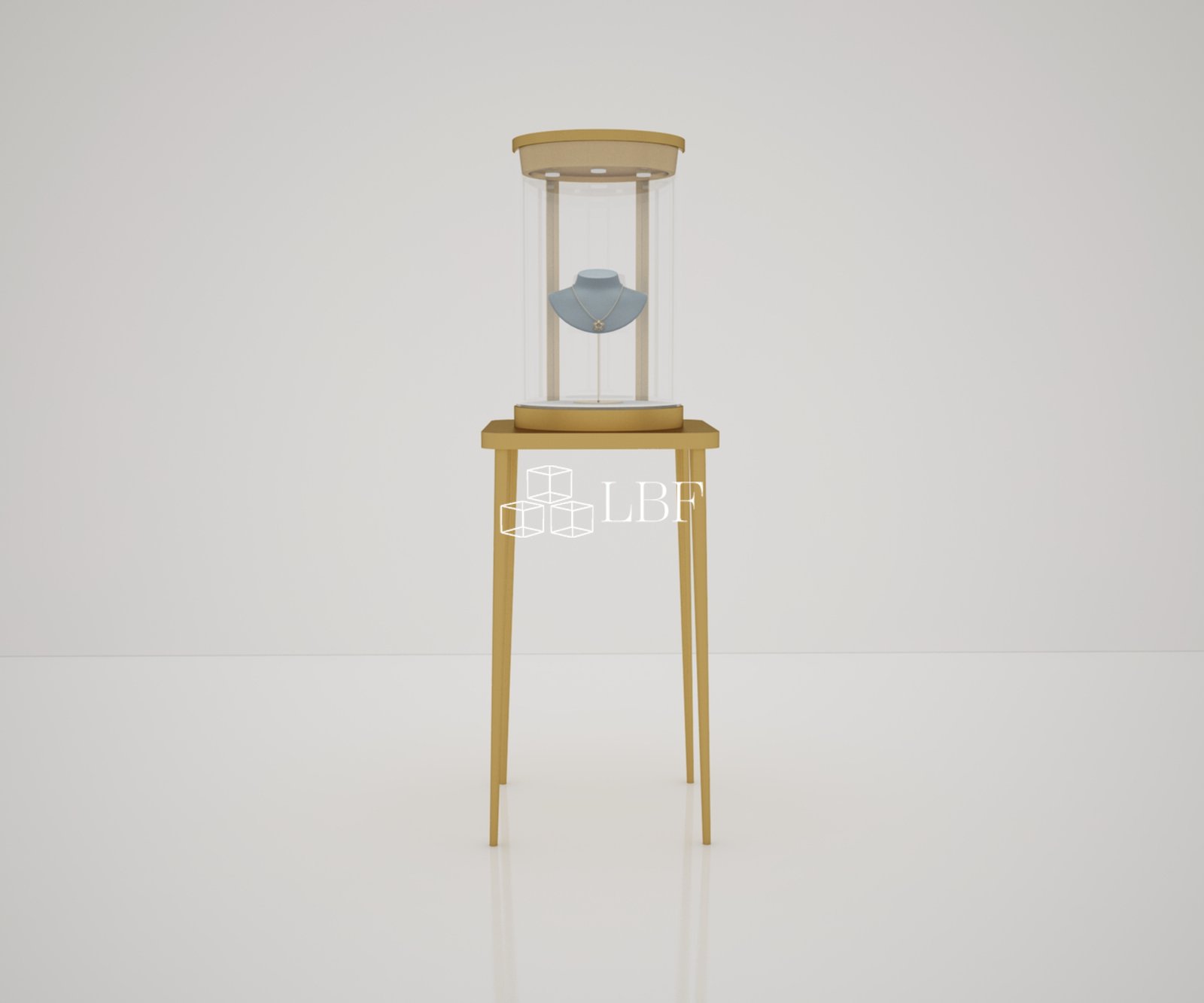 Cream Wood Jewelry Display Pedestal