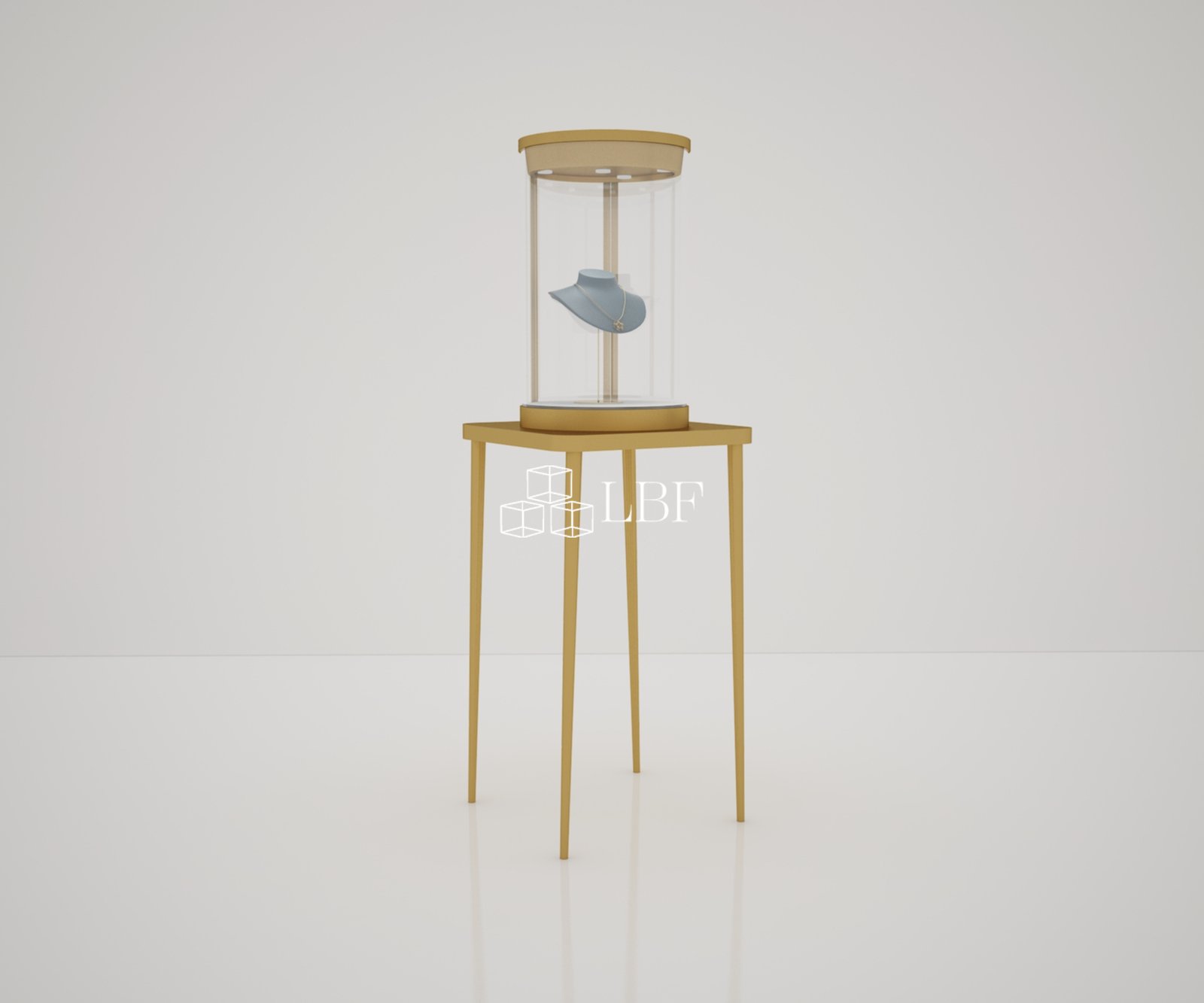 Cream Wood Jewelry Display Pedestal - Image 2