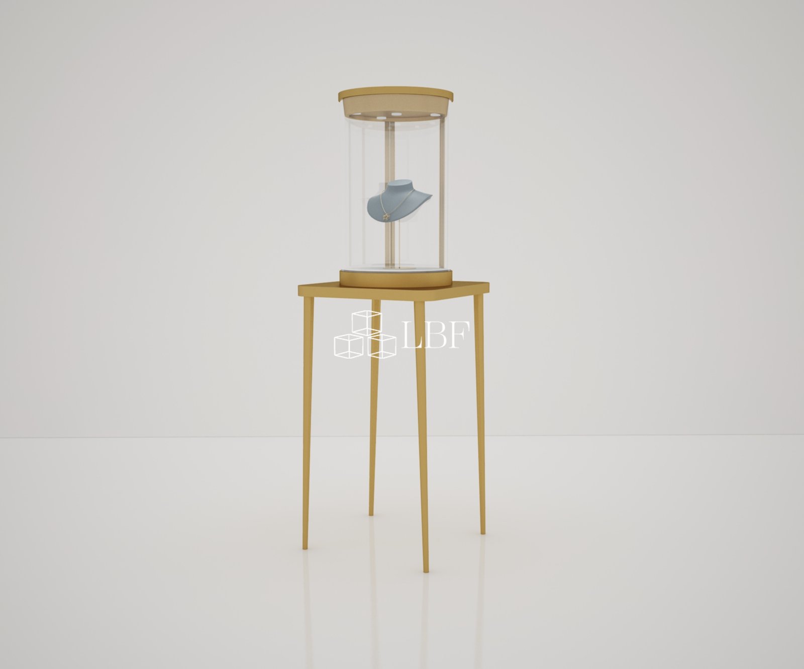 Cream Wood Jewelry Display Pedestal - Image 3