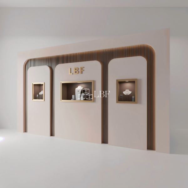 Curved Rounded Corner Brand Image Jewelry Wall Cabinet - Image 2