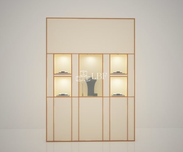 LBF Luxury Gold Jewelry Display Wall Cabinet