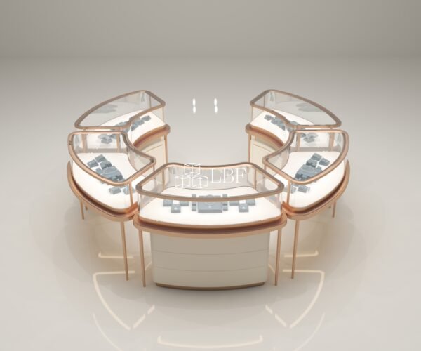Curved Enclosed Jewelry Glass Island Display - Image 2