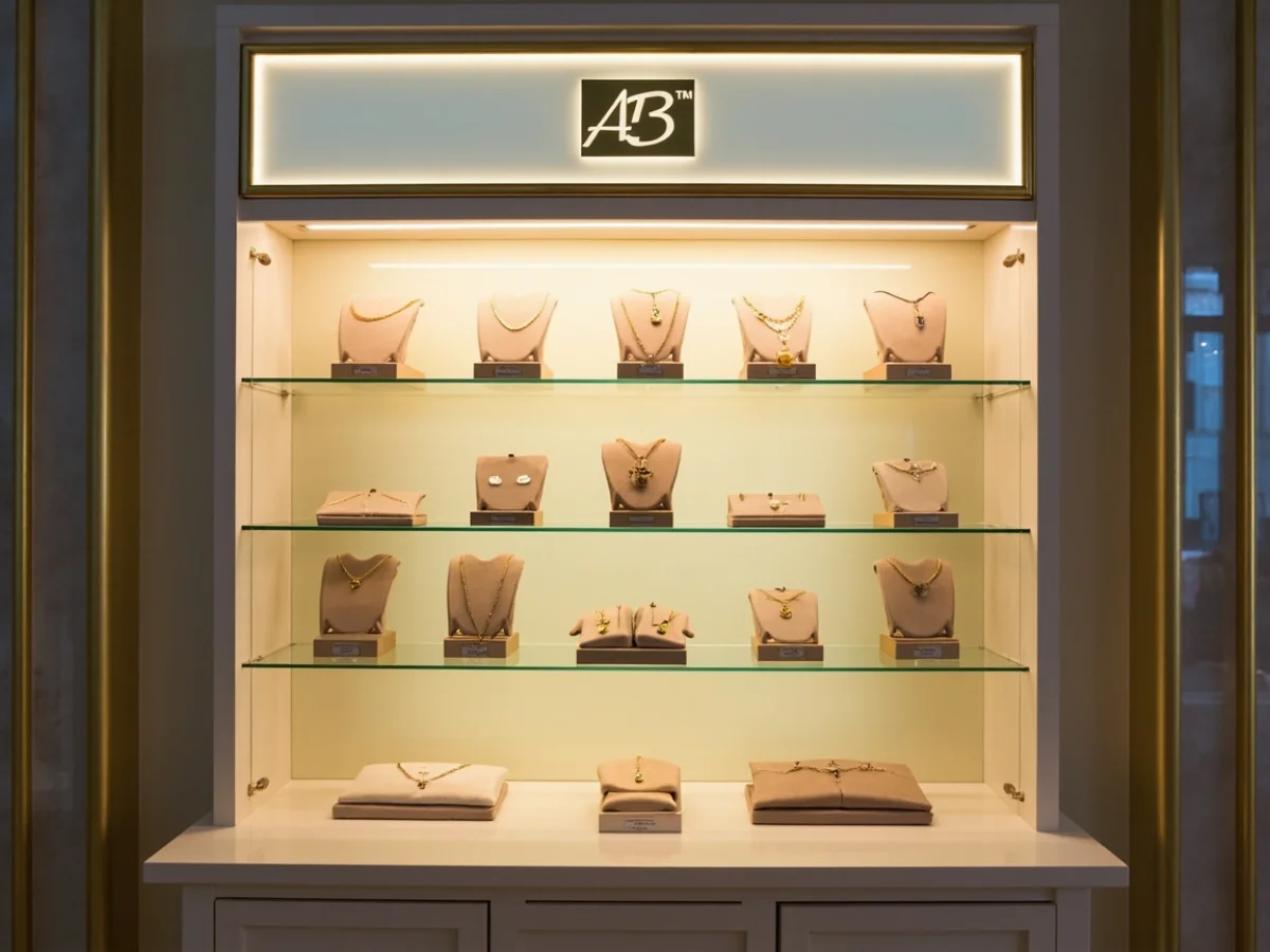 Vitrine murale en verre pour boutiques