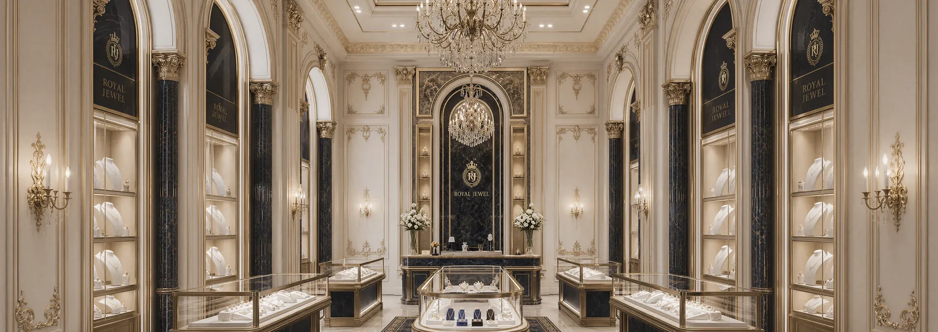 Vitrines pour boutiques de luxe