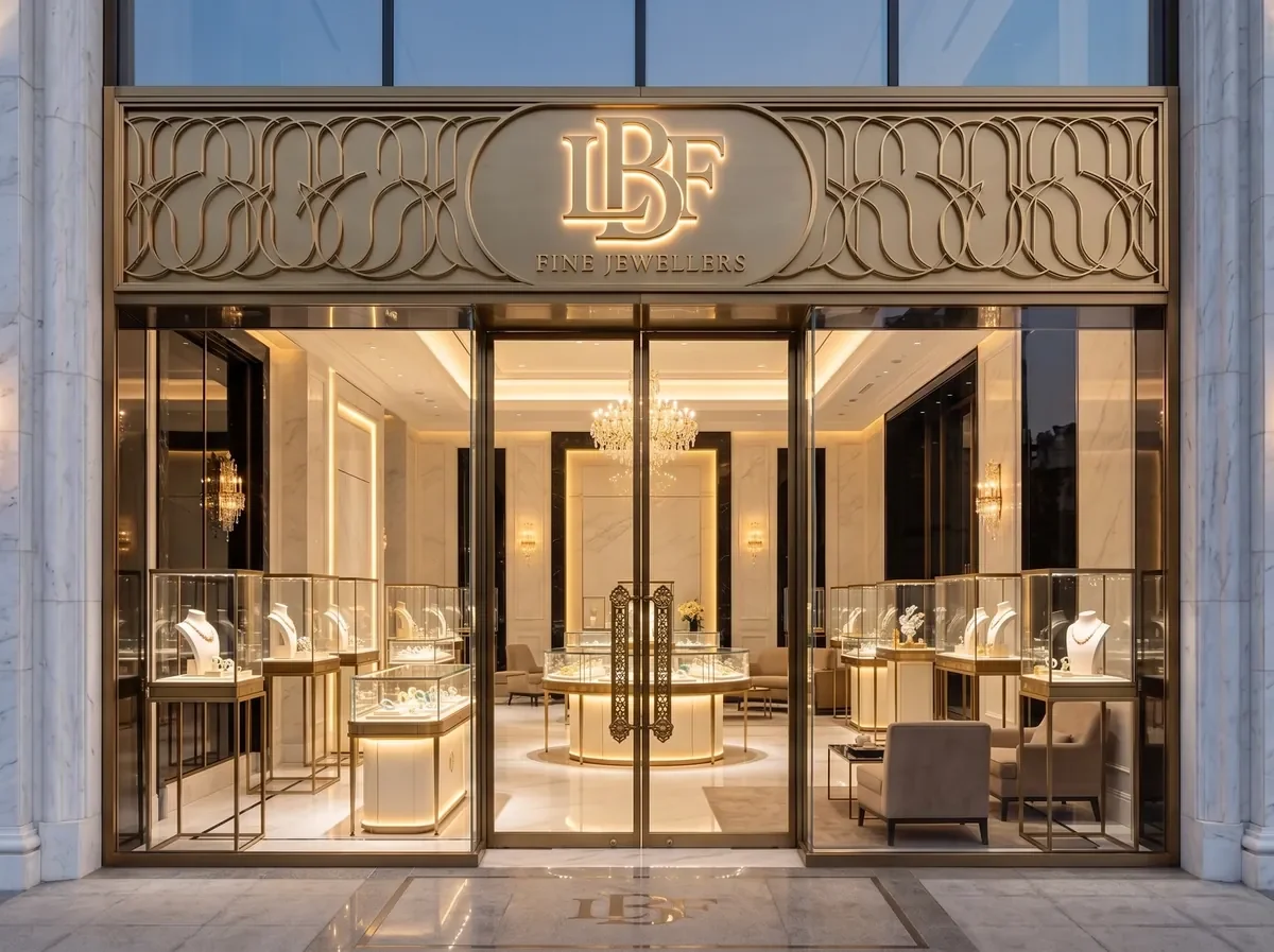 Comptoir de présentation moderne pour bijoux avec éclairage LED