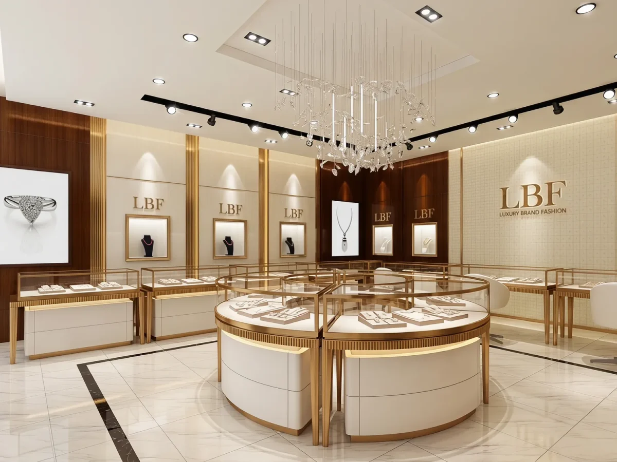 Tour de présentation circulaire pour bijoux destinée aux magasins de détail