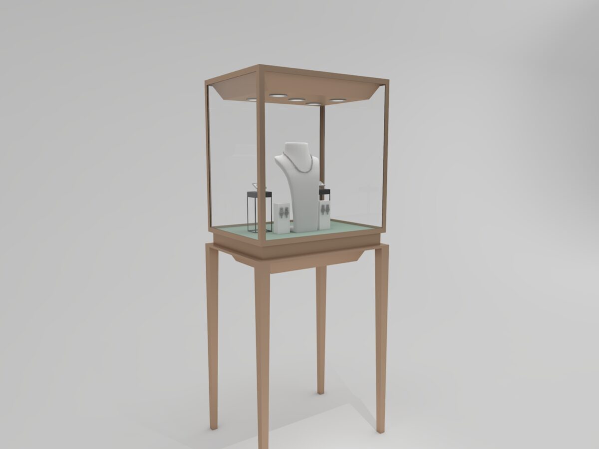 Arched Glass Pedestal Jewelry Showcase JD-609