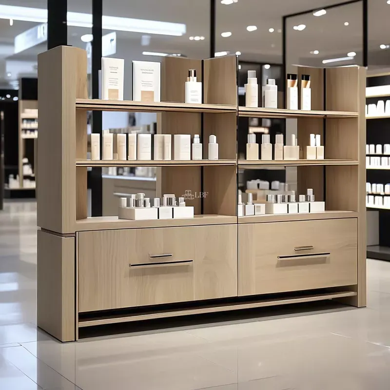 展柜 en bois pour produits de soin de la peau