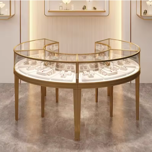 Vitrine à bijoux incurvée