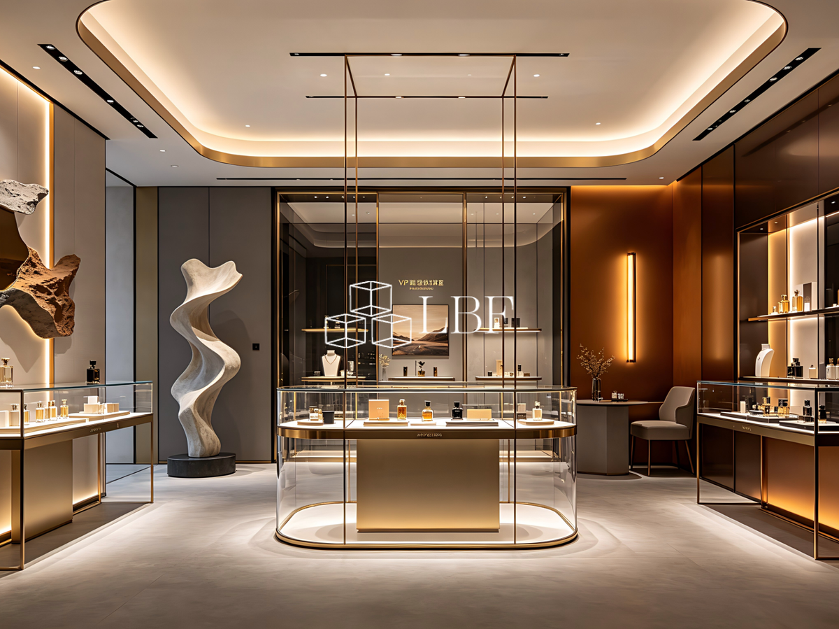 Des vitrines d&rsquo;exposition pour l&rsquo;ensemble du magasin de bijoux haut de gamme