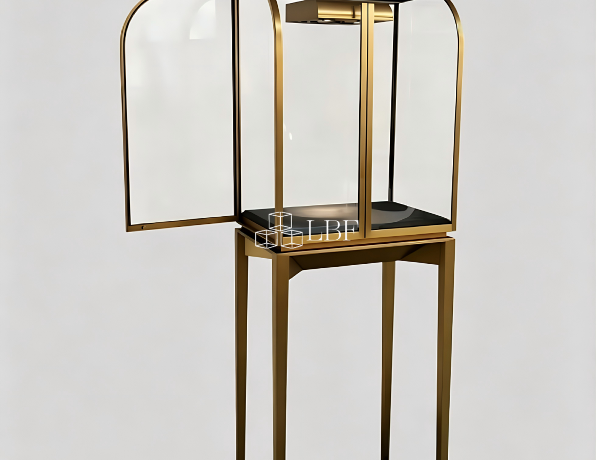 Lumière – Arche de luxe – Petite armoire à bijoux dorée indépendante et haute