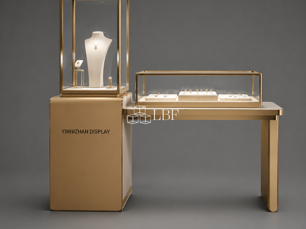 Vitrine d&rsquo;exposition pour bijoux haut de gamme