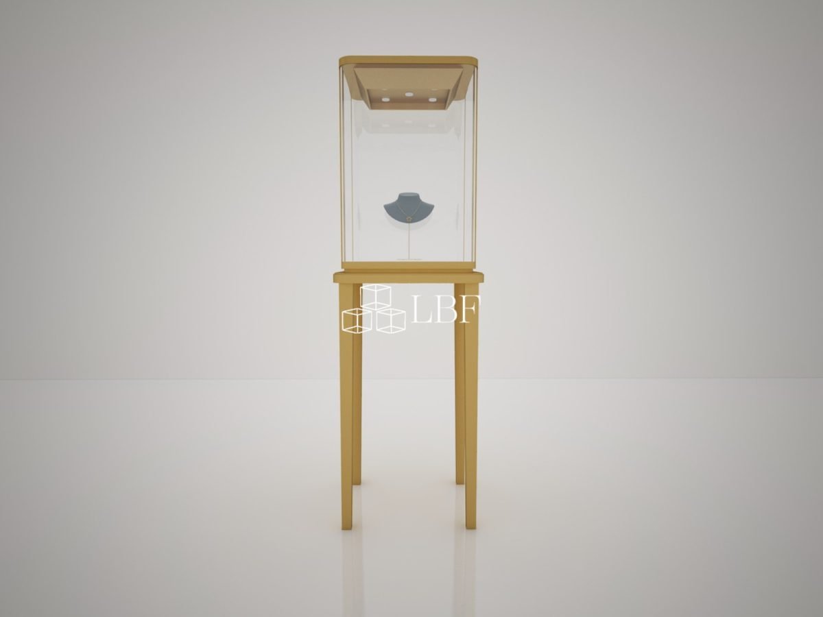 Présentoir à Bijoux Sur Pied Haut en Verre de Luxe Léger
