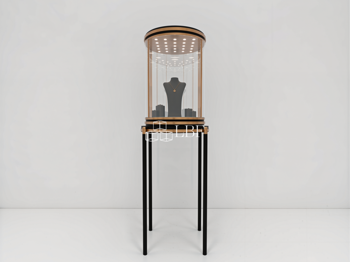 Présentoir cylindrique pour bijoux en vitrine
